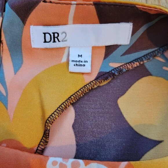 Anthropologie DR2 Woven Boho Top Shirt Peasant Blouse Short Sl M Floral - Picture 4 of 5